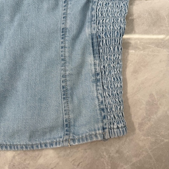 Women’s Levi’s Ophelia Short Sleeve Denim Corset Top Light Wash Cotton Small - Picture 6 of 16